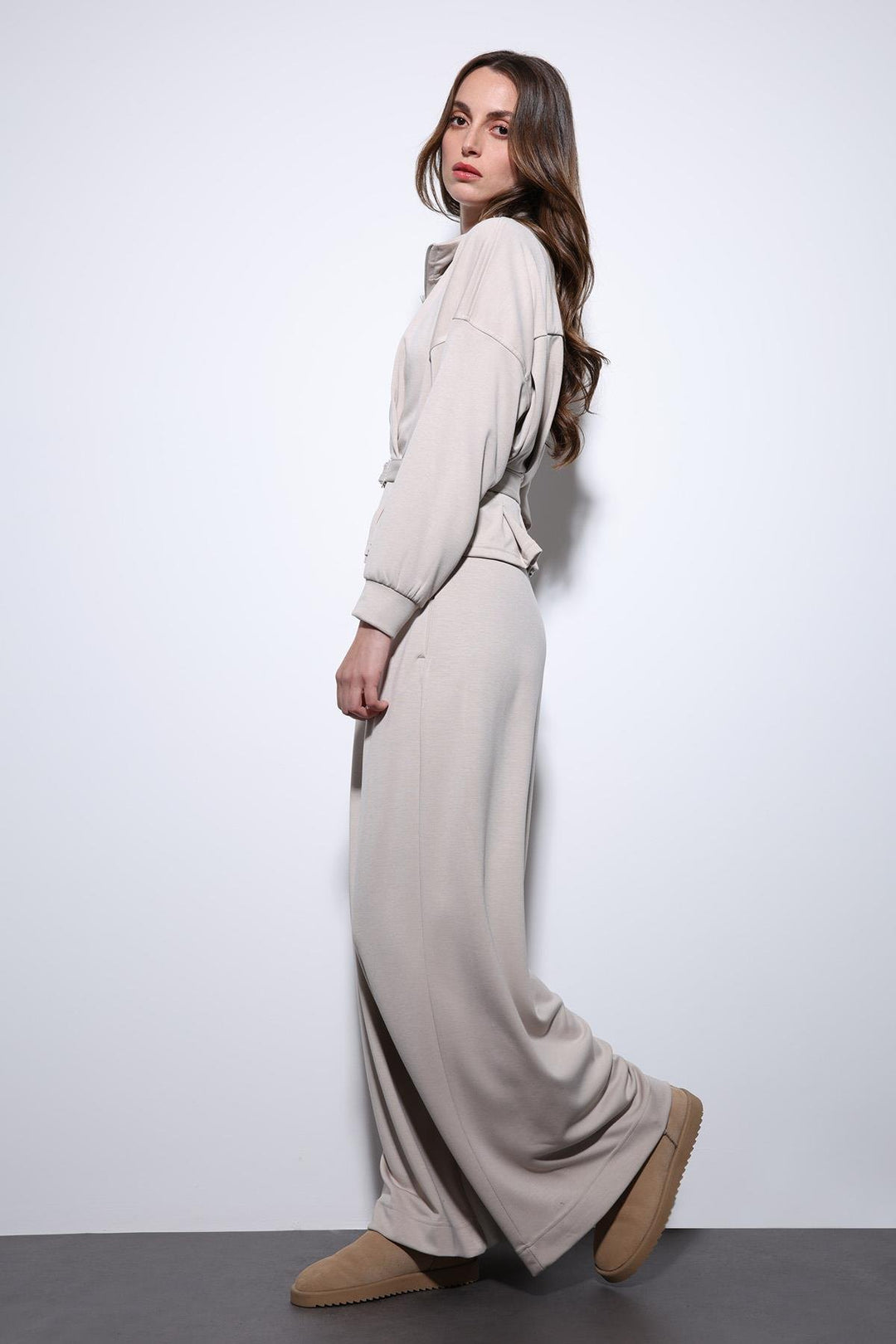 ANT Antioch Stone Belted Wide Leg Pantsuit - Remscheid