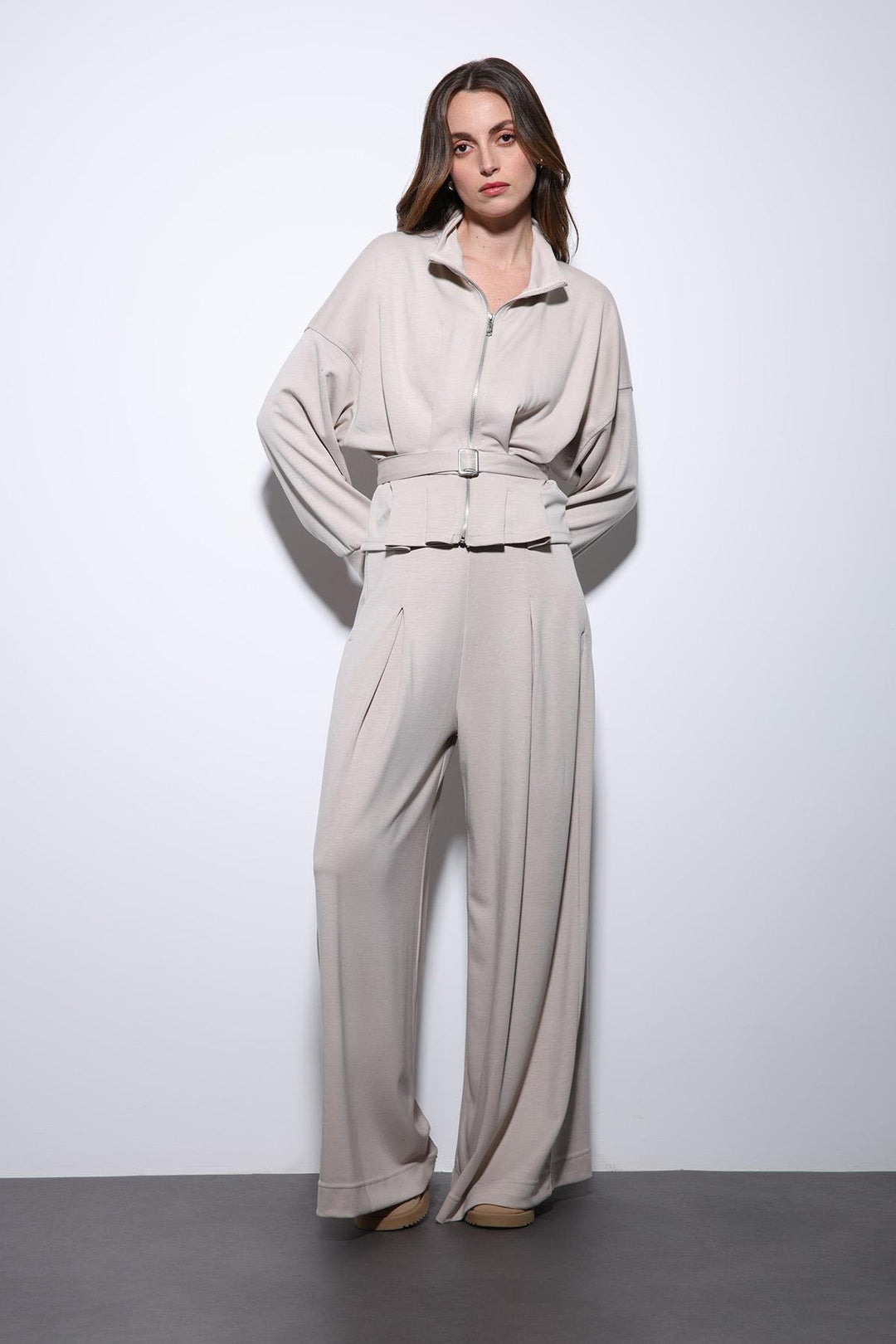 ANT Antioch Stone Belted Wide Leg Pantsuit - Remscheid