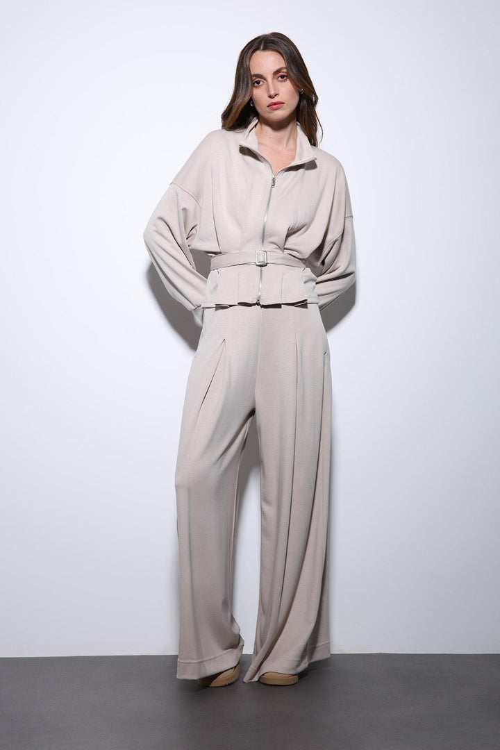 ANT Antioch Stone Belted Wide Leg Pantsuit - Remscheid