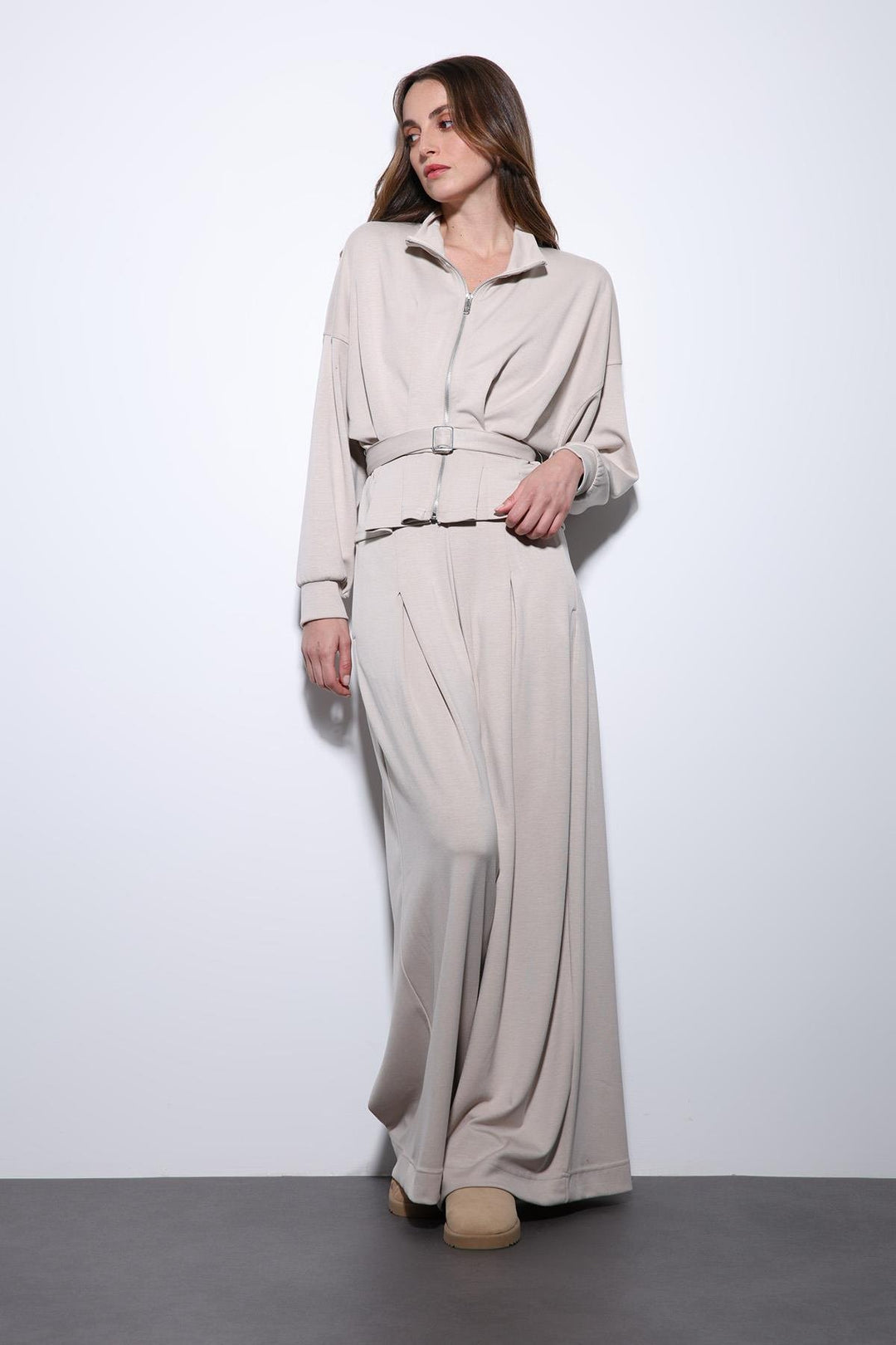ANT Antioch Stone Belted Wide Leg Pantsuit - Remscheid