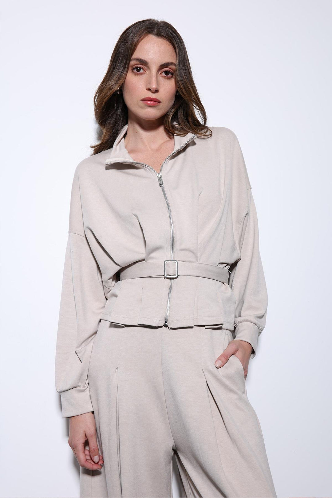 ANT Antioch Stone Belted Wide Leg Pantsuit - Remscheid