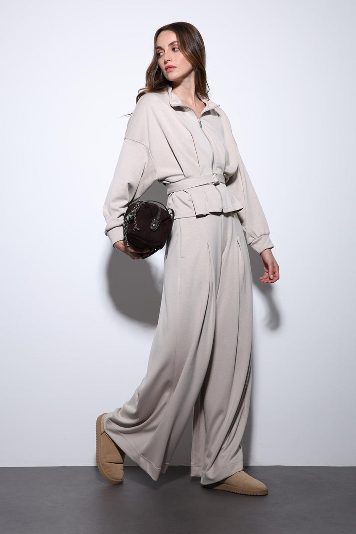 ANT Antioch Stone Belted Wide Leg Pantsuit - Remscheid