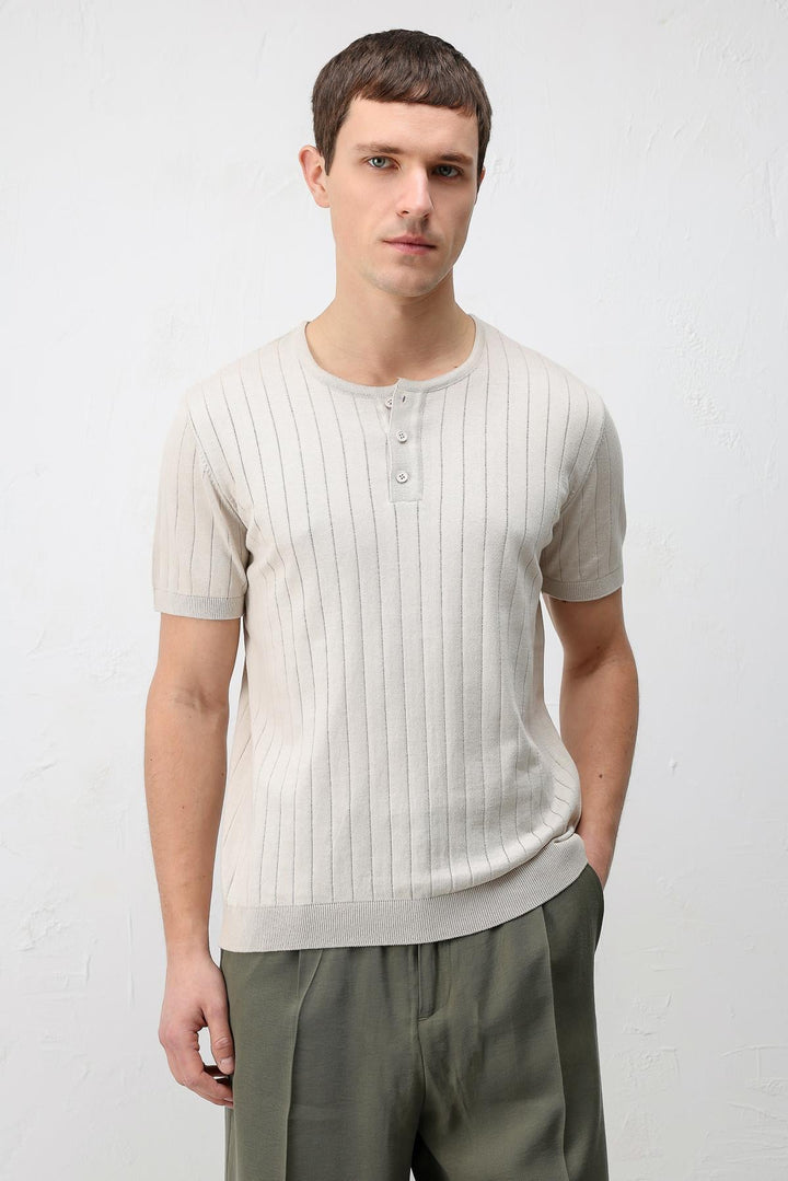 ANT Antioch Taş Dokulu Erkek Triko T-Shirt - Zürich