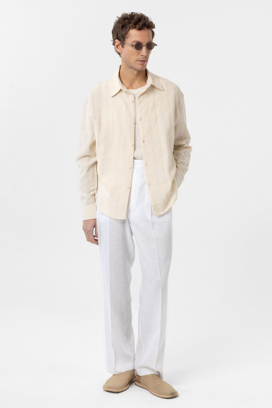 ANT Antioch Stone-Textured Jacquard Cotton Men's Shirt - Cesano Maderno