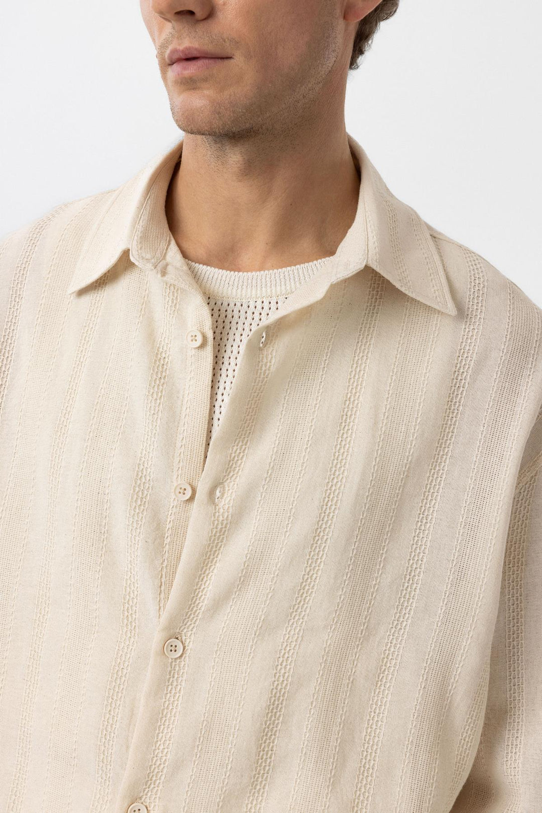 ANT Antioch Stone-Textured Jacquard Cotton Men's Shirt - Cesano Maderno