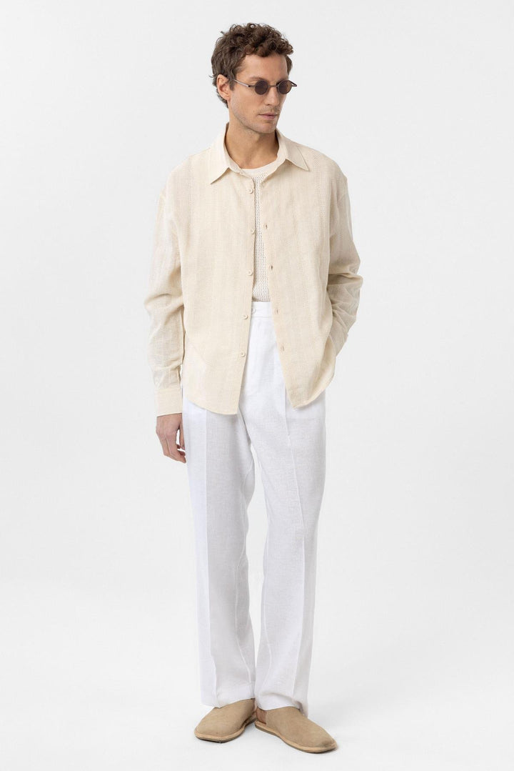 ANT Antioch Stone-Textured Jacquard Cotton Men's Shirt - Cesano Maderno