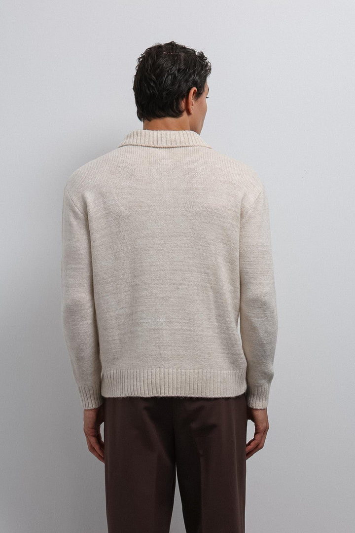 ANT Antioch Stone Buttoned Neck Men's Sweater - Augusta