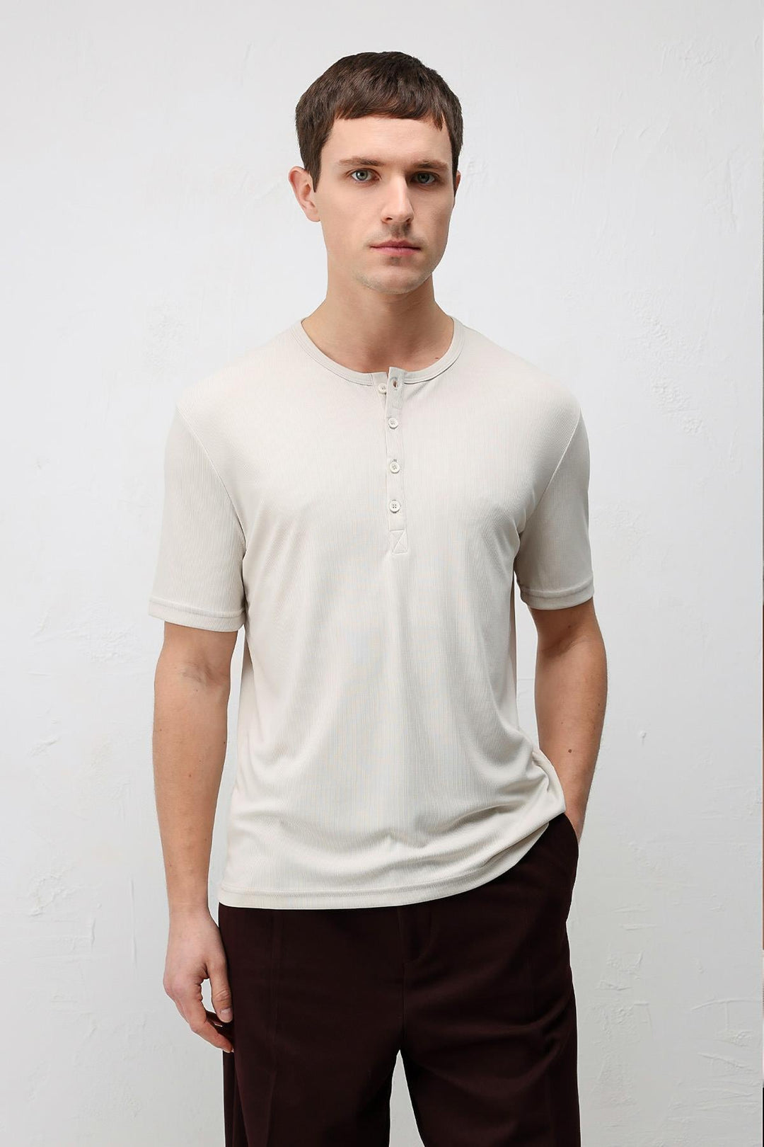 ANT Antioch Taş Düğmeli Yaka Erkek T-Shirt - Rowland Heights