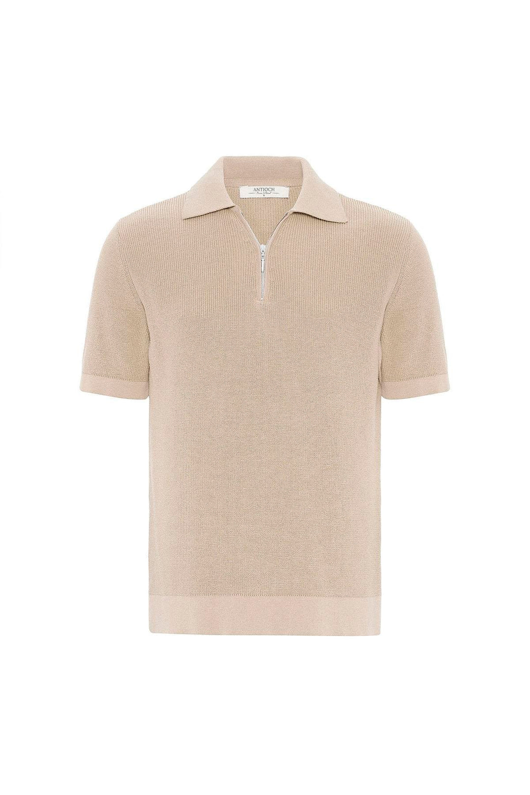 ANT Antioch Stone Zippered Woven Men's Knit T-Shirt - Widnes
