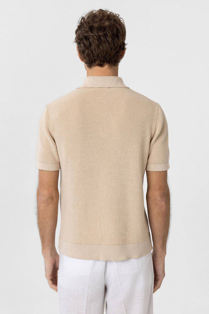 ANT Antioch Stone Zippered Woven Men's Knit T-Shirt - Widnes