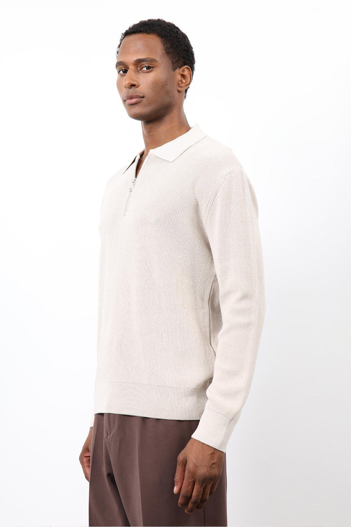 ANT Antioch Taş Fermuarlı Erkek Triko Kazak - Nichelino