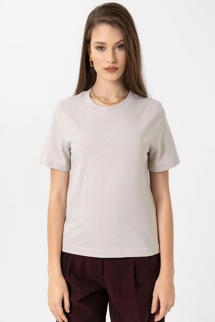 ANT Antioch Taş Kadın Bisiklet Yaka Basic T-Shirt - Staten Island