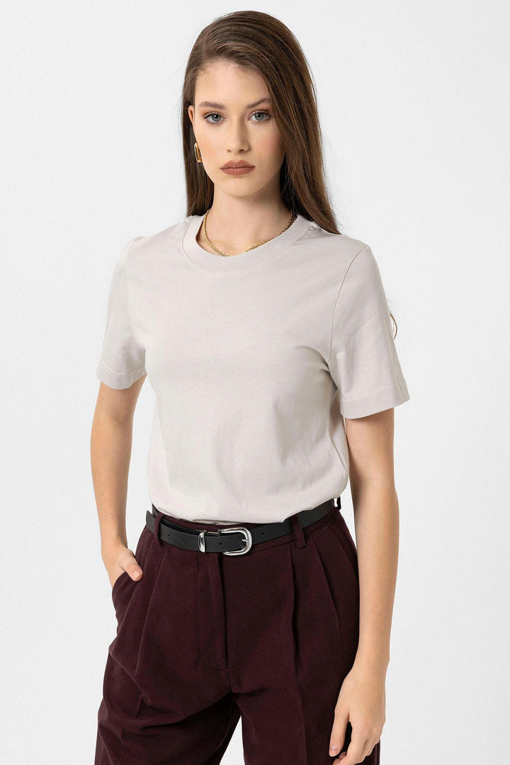 ANT Antioch Taş Kadın Bisiklet Yaka Basic T-Shirt - Staten Island