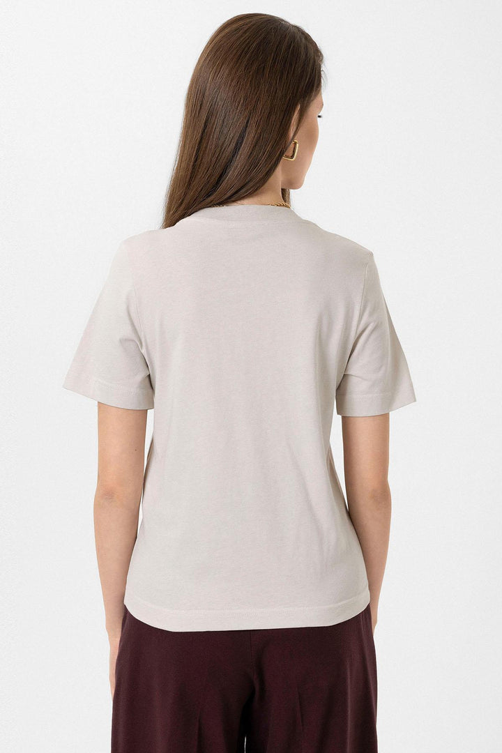 ANT Antioch Taş Kadın Bisiklet Yaka Basic T-Shirt - Staten Island
