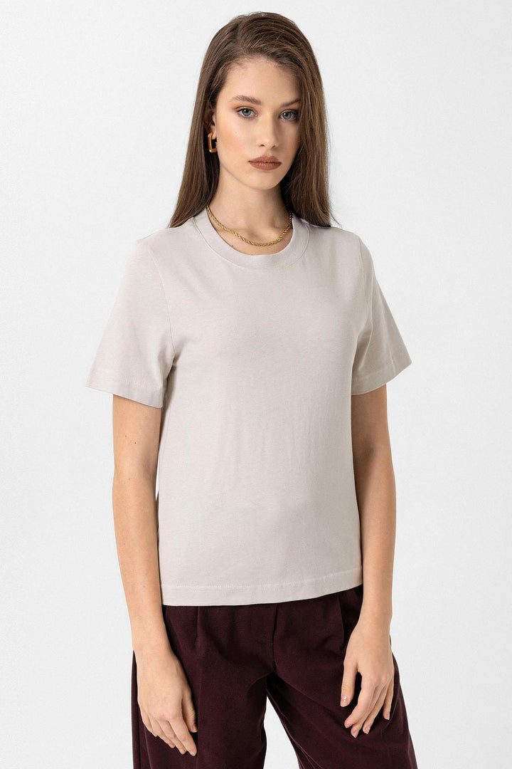 ANT Antioch Taş Kadın Bisiklet Yaka Basic T-Shirt - Staten Island