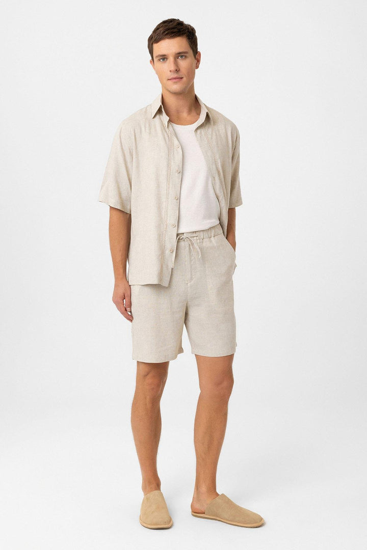 ANT Antioch Stone Linen Blend Men's Shorts - East Lansing