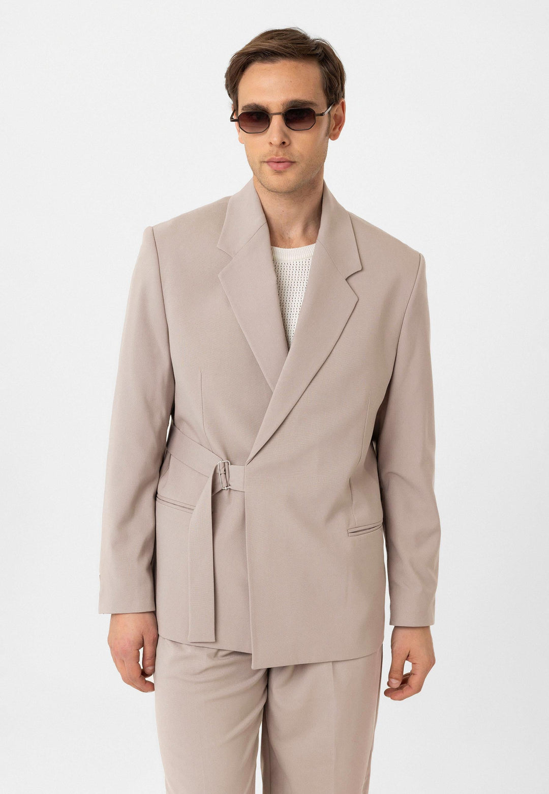 ANT Antioch Stone Belted Relax Fit Men's Blazer Jacket - Pleasant Hill