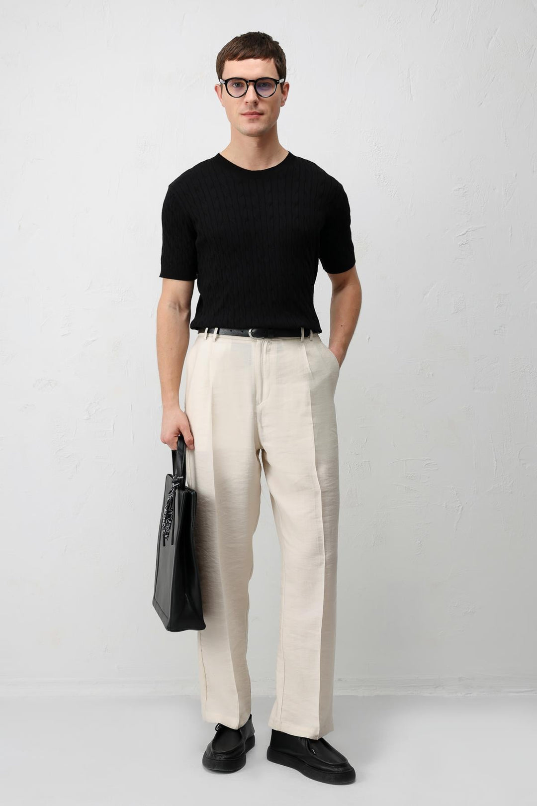 ANT Antioch Taş Lyocell Relaxed Fit Pileli Erkek Pantolon - Carson