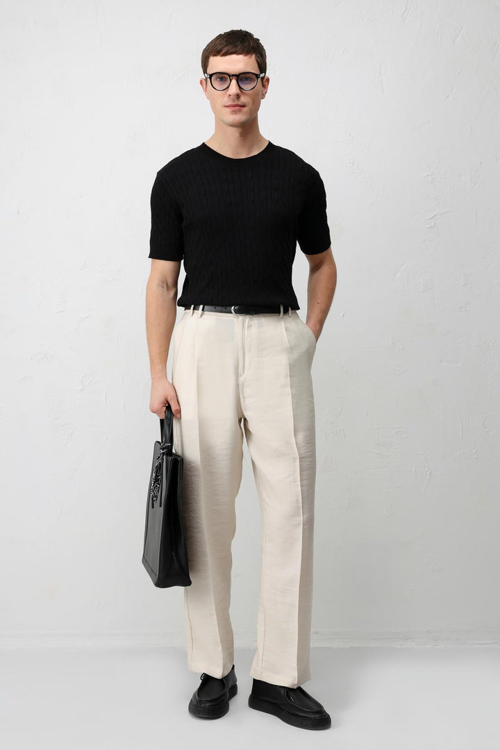 ANT Antioch Taş Lyocell Relaxed Fit Pileli Erkek Pantolon - Carson