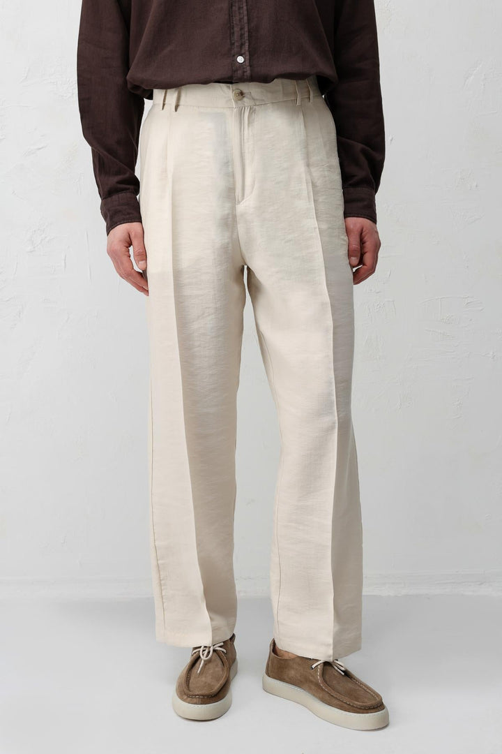 ANT Antioch Taş Lyocell Relaxed Fit Pileli Erkek Pantolon - Carson