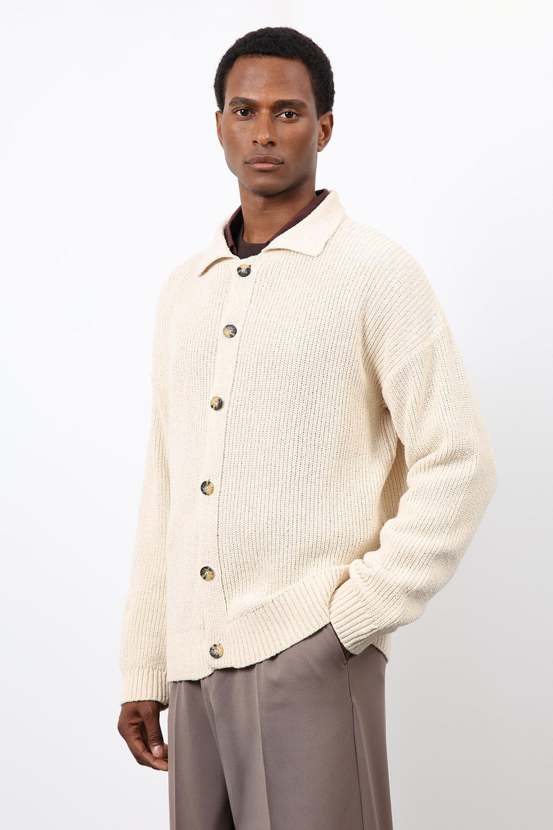 ANT Antioch Stone Knitted Men's Cardigan - Miami