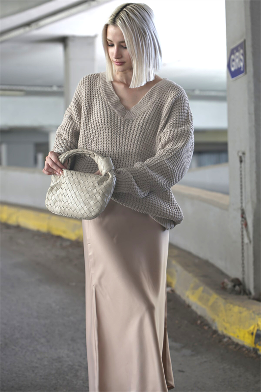 MDX Stone Oversize V-Neck Sweater MG1440 - Hoogeveen