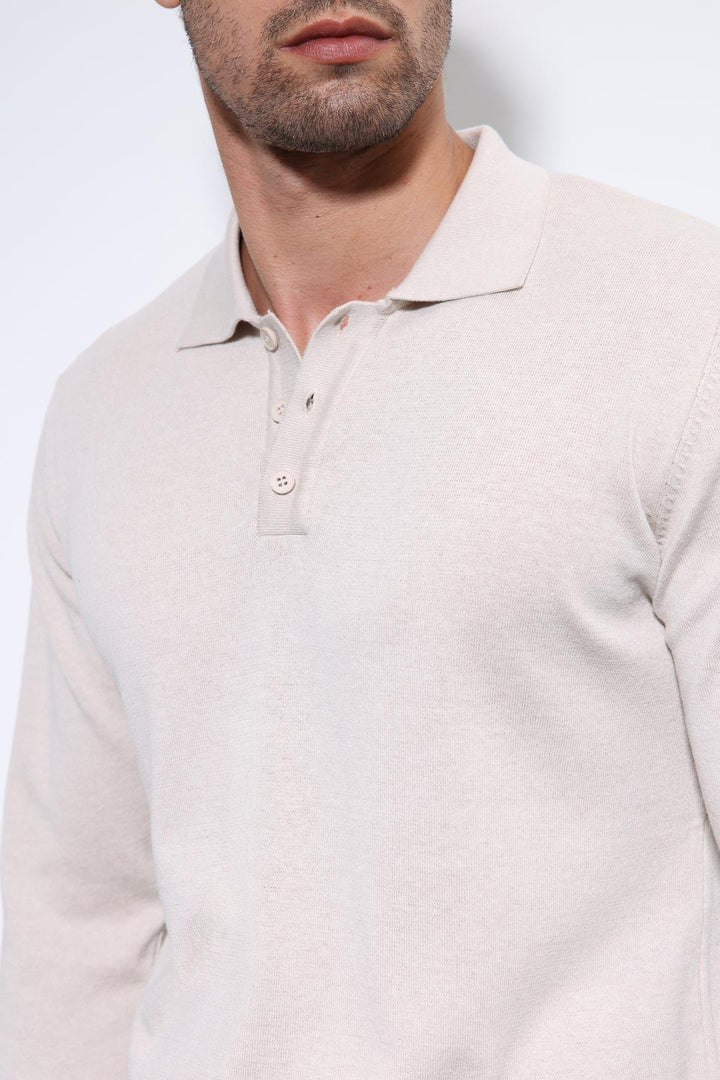 ANT Antioch Stone Polo Neck Men's Sweater - Penafiel