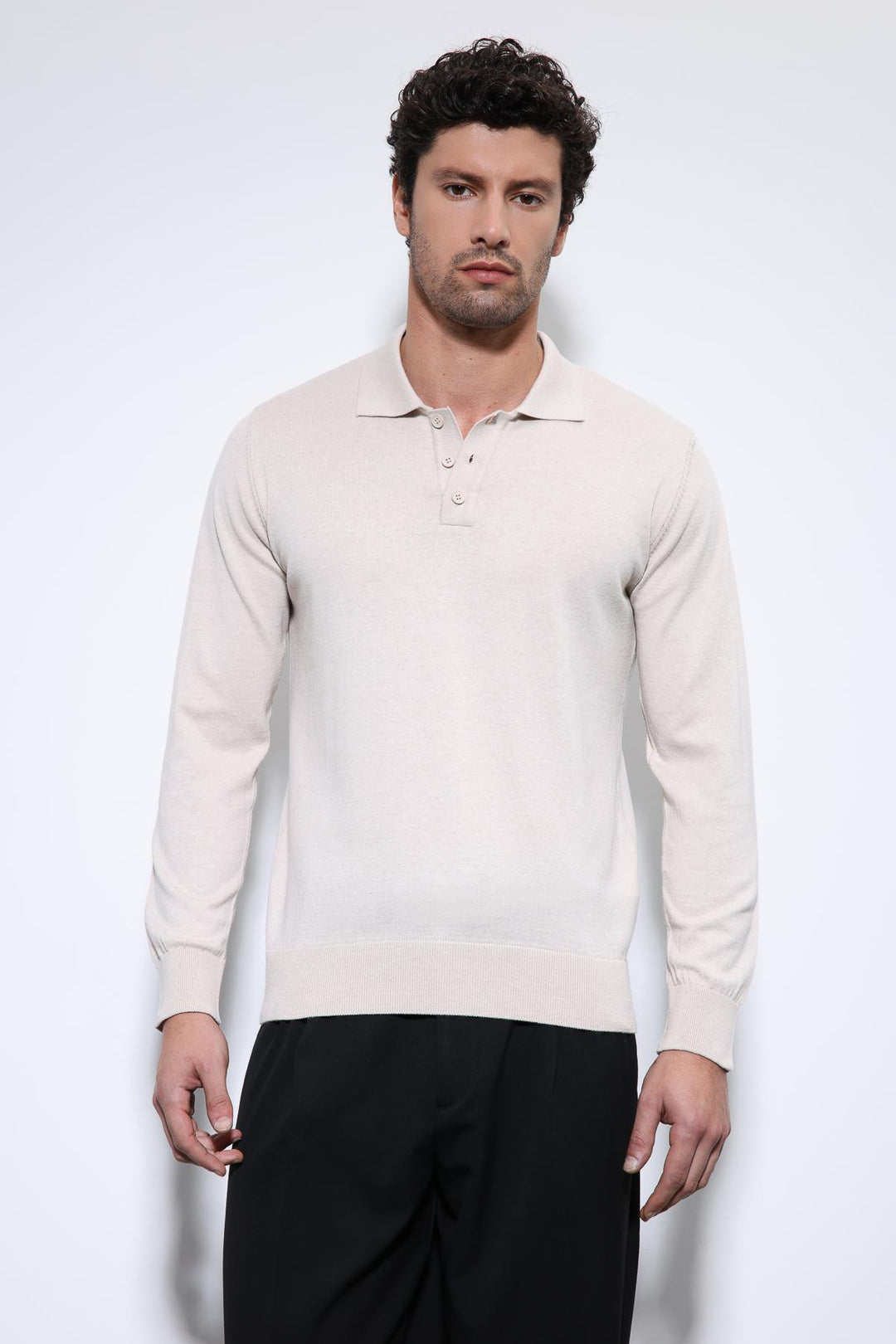 ANT Antioch Stone Polo Neck Men's Sweater - Penafiel