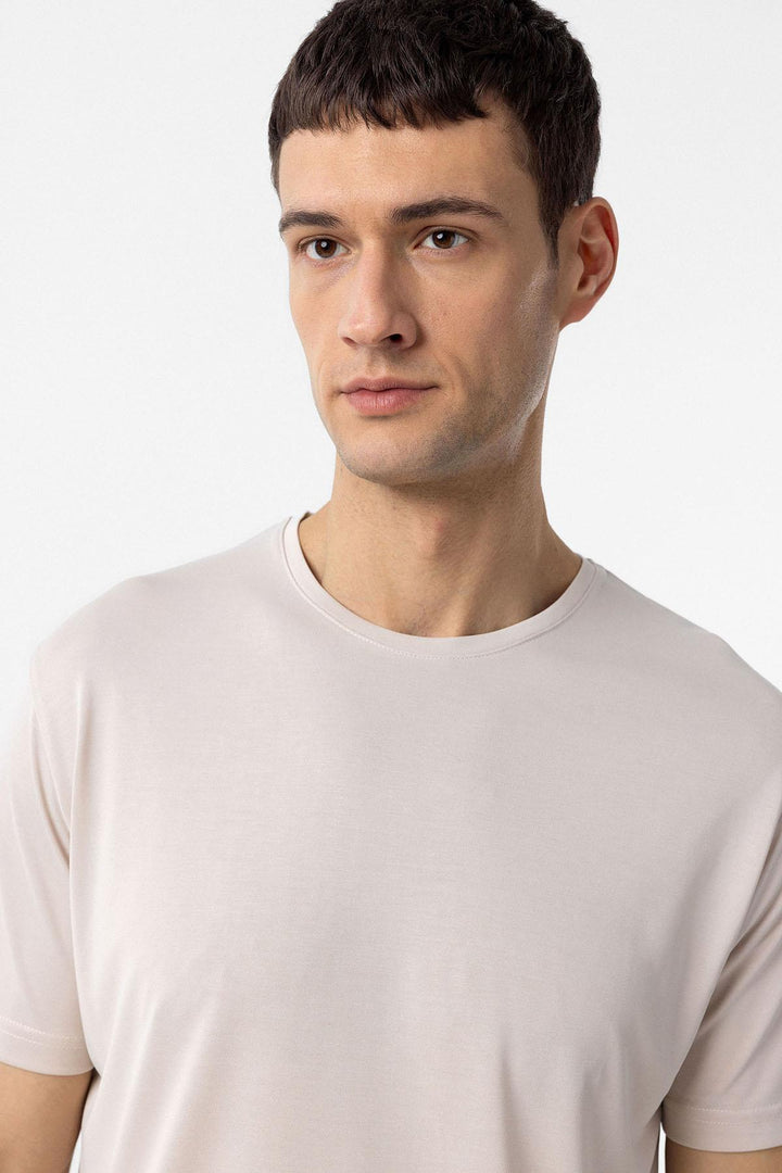 ANT Antioch Stone Regular Fit Modal Technical Fabric Men's T-Shirt - Avezzano
