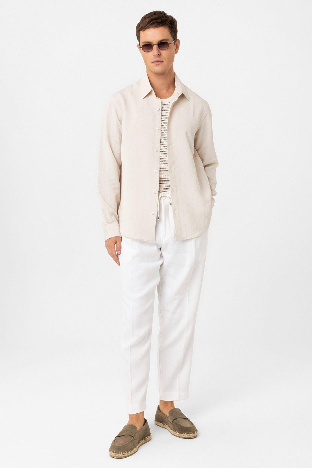 ANT Antioch Stone Relax Fit Striped Men's Shirt - Ripollet