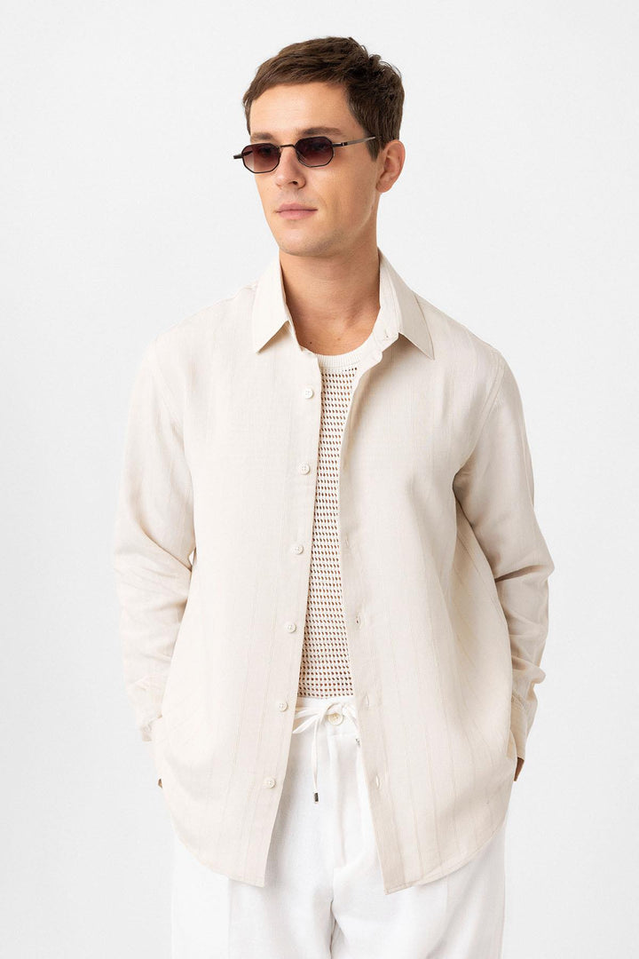ANT Antioch Stone Relax Fit Striped Men's Shirt - Ripollet