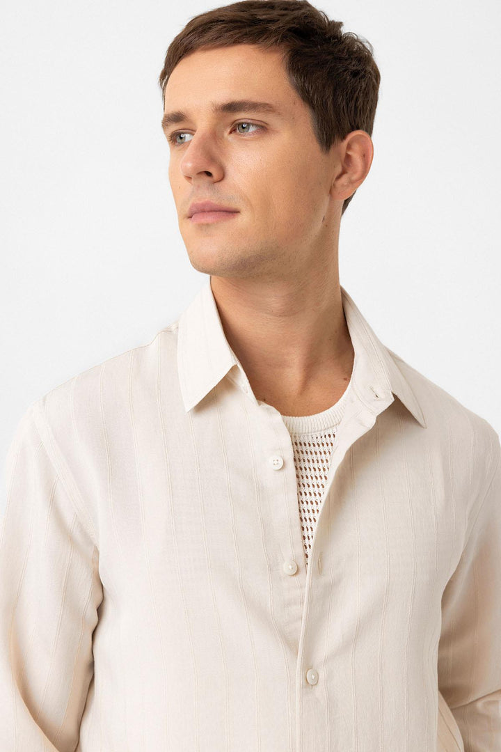 ANT Antioch Stone Relax Fit Striped Men's Shirt - Ripollet