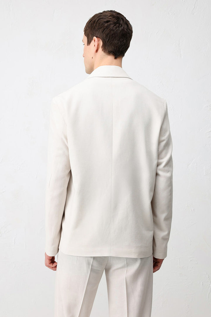 ANT Antioch Taş Relax Fit Keten Karışımlı Erkek Blazer Ceket - Figueras