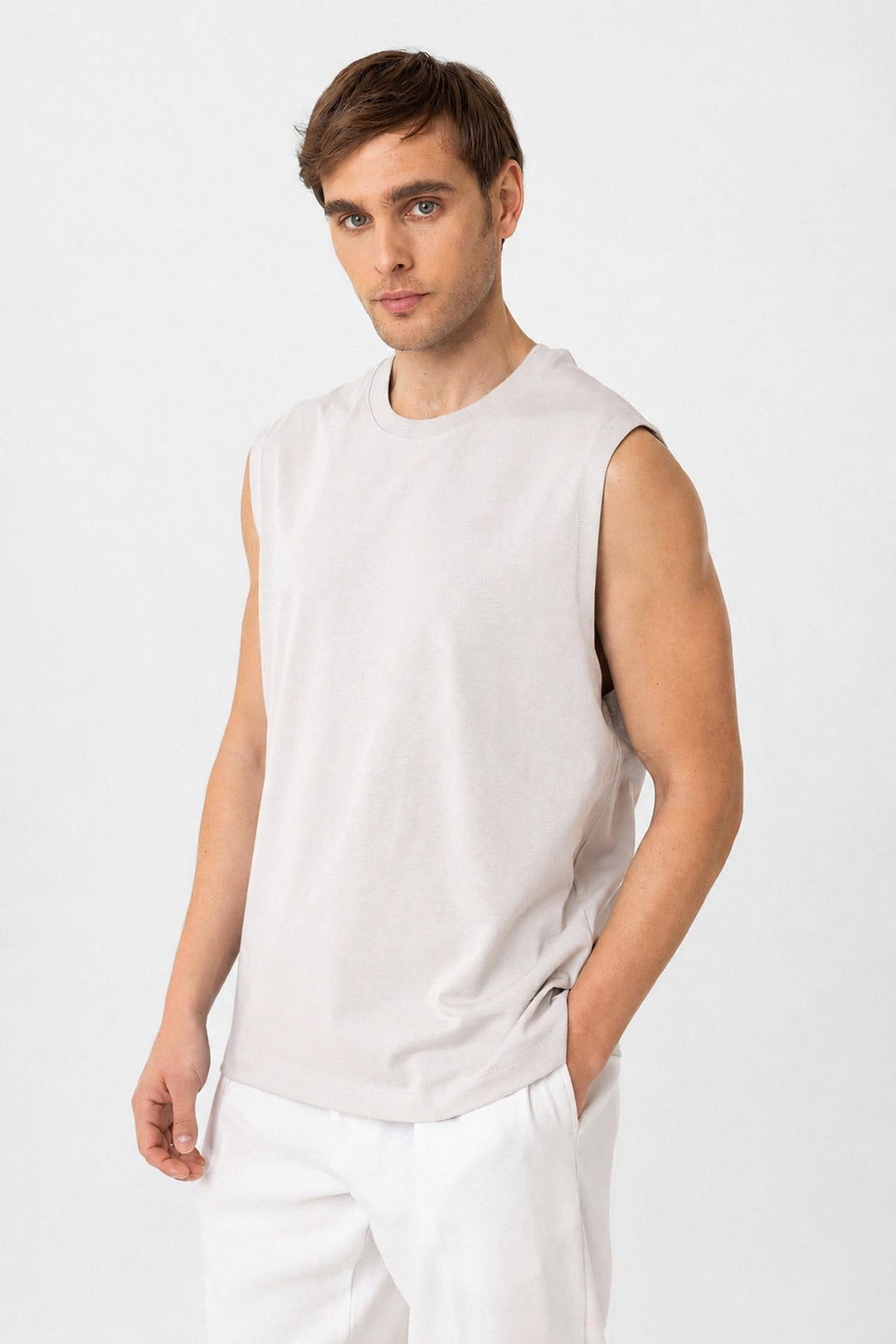 ANT Antioch Taş Relaxed Fit Erkek Kolsuz T-Shirt - Lincoln