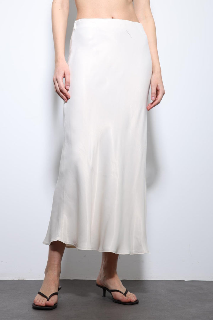 ANT Antioch Stone Satin Midi Skirt - Turin