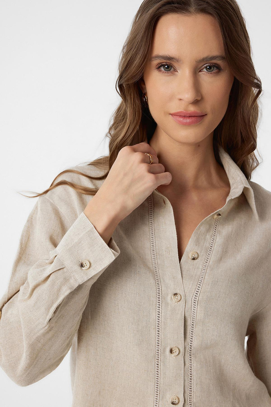 ANT Antioch Stone Striped Women's Shirt - Peristéri