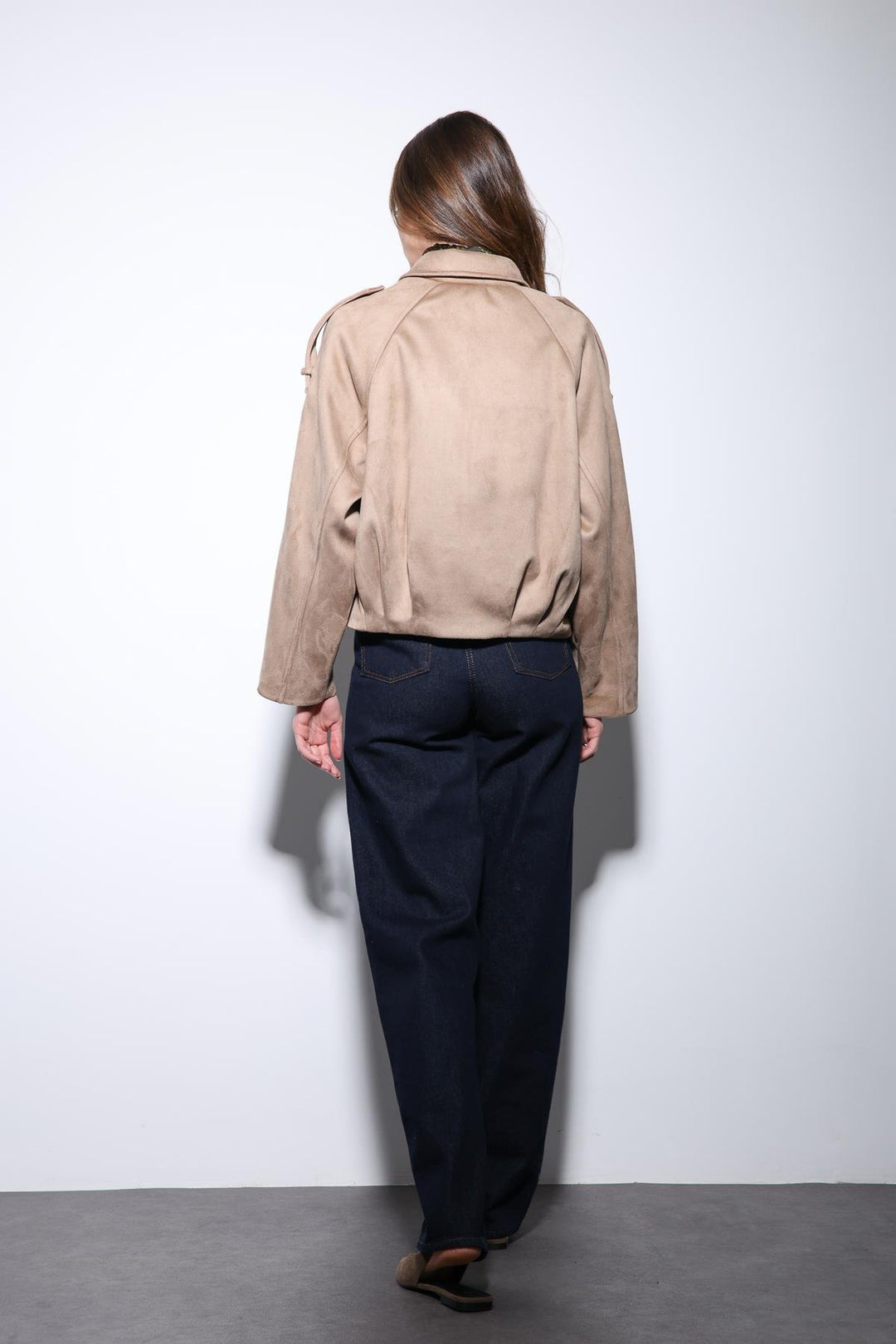 ANT Antioch Stone Suede-Look Bomber Women's Jacket - Rochester