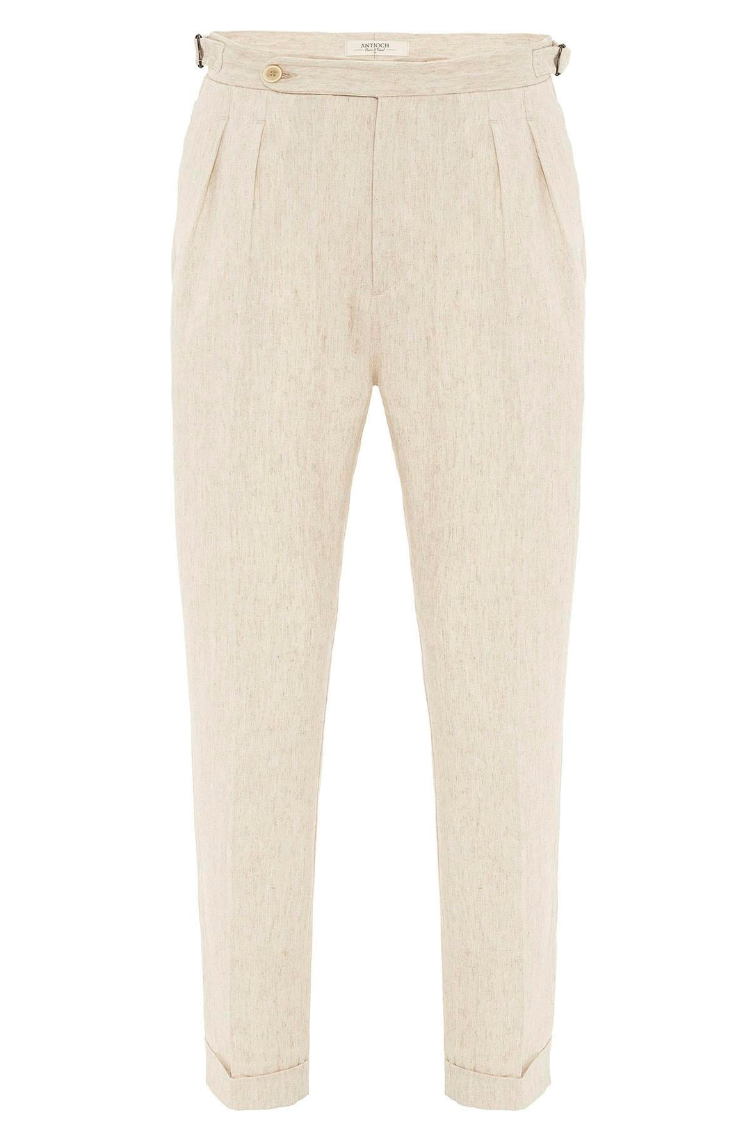 ANT Antioch Stone High Waist Linen Blend Double Pleated Men's Trousers - Hamilton