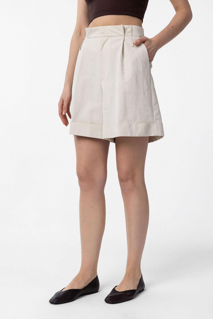 ANT Antioch Stone High Waist Brushed Women's Bermuda Shorts - Juárez