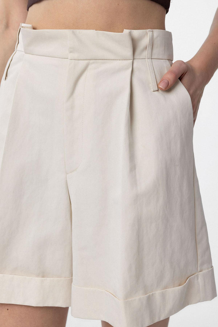 ANT Antioch Stone High Waist Brushed Women's Bermuda Shorts - Juárez