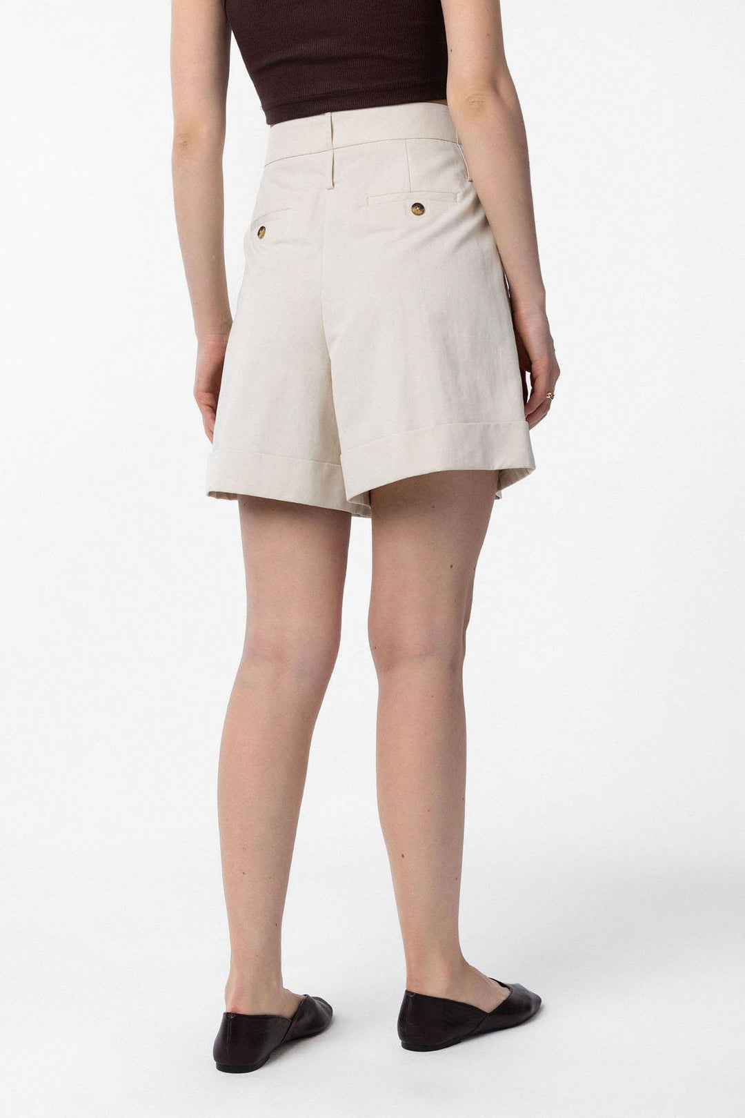 ANT Antioch Stone High Waist Brushed Women's Bermuda Shorts - Juárez