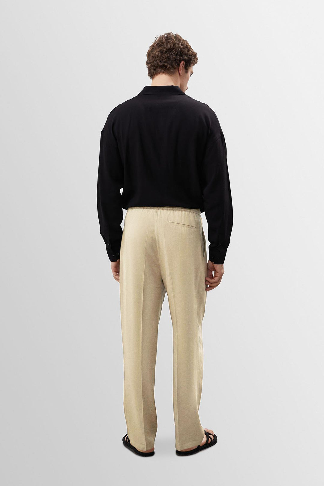 ANT Antioch Stone High Waist Pleated Linen Blend Men's Pants - Waipahu