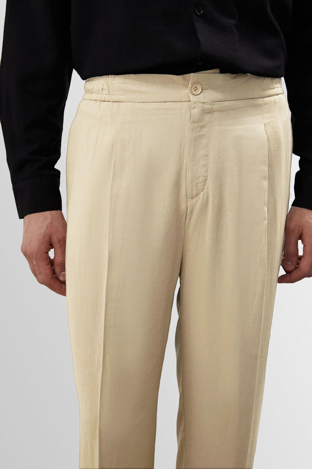 ANT Antioch Stone High Waist Pleated Linen Blend Men's Pants - Waipahu