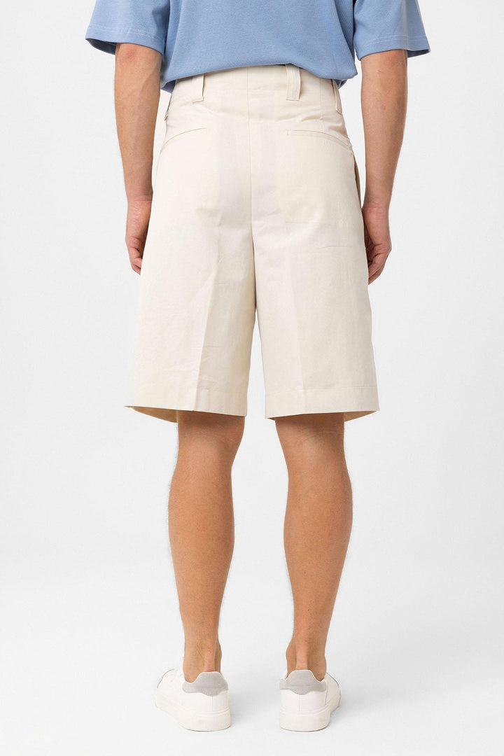 ANT Antioch Stone High Waist Pleated Relaxed Bermuda Men's Shorts - Leduc