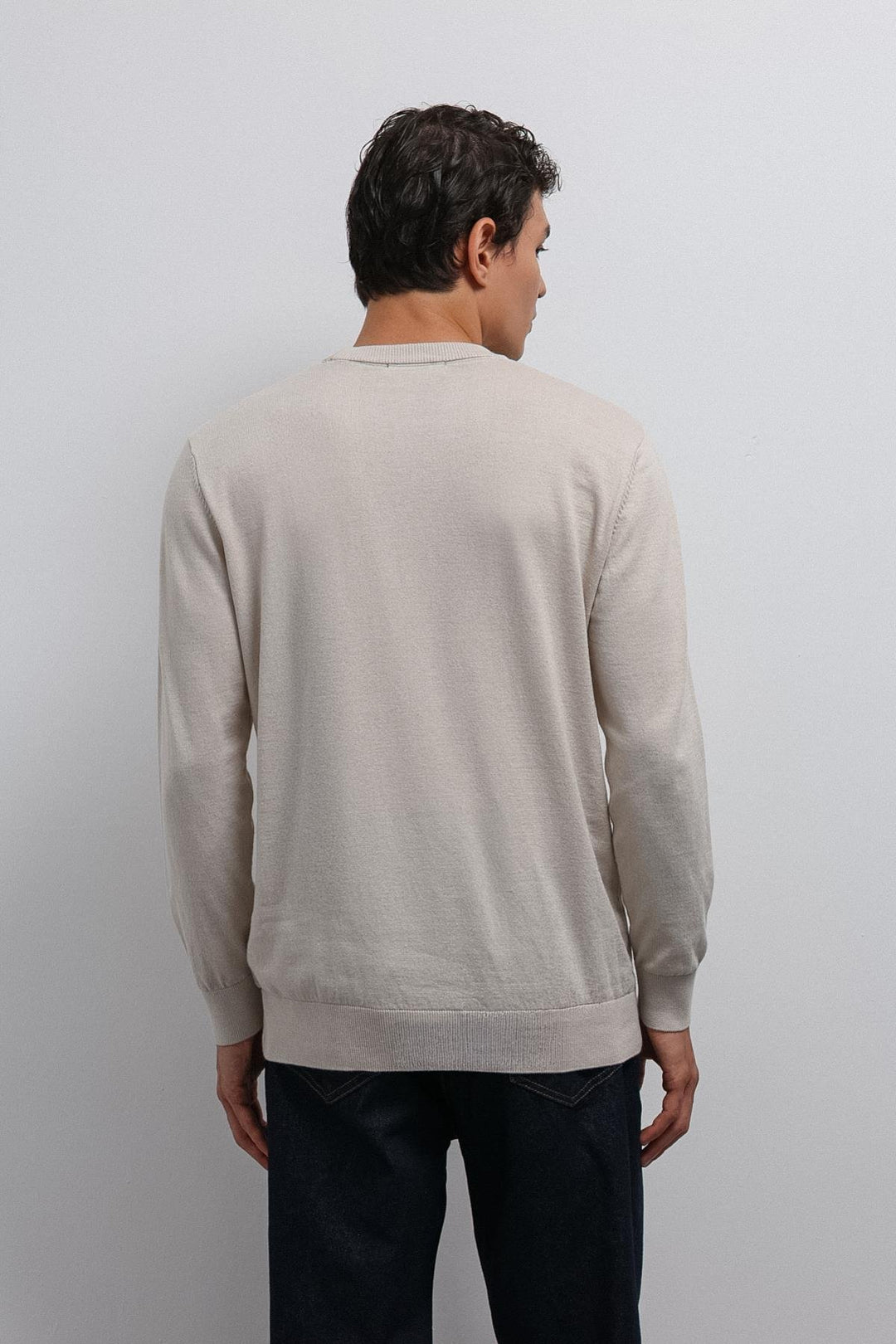 ANT Antioch Stone Soft Textured Basic Men's Sweater - Meudon