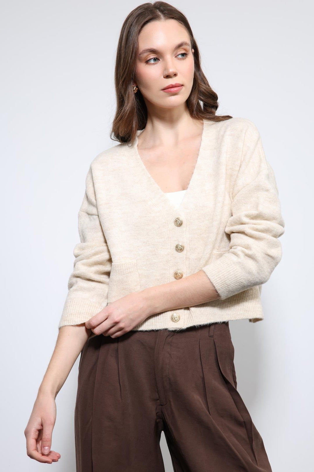 ANT Antioch Taş Yün Karışımlı Örme Triko Hırka - Scarborough