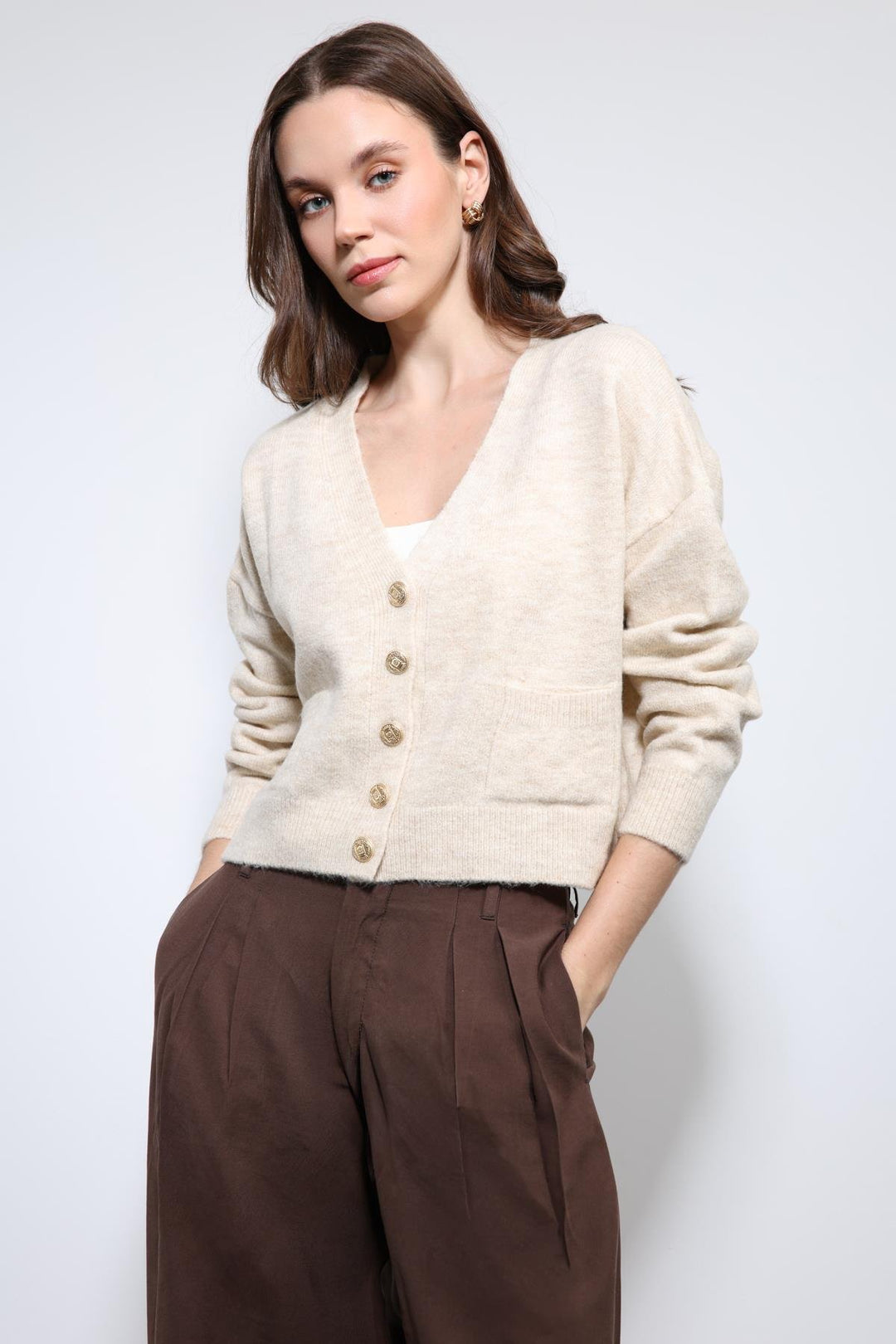 ANT Antioch Taş Yün Karışımlı Örme Triko Hırka - Scarborough