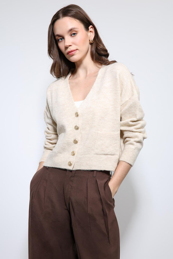 ANT Antioch Taş Yün Karışımlı Örme Triko Hırka - Scarborough