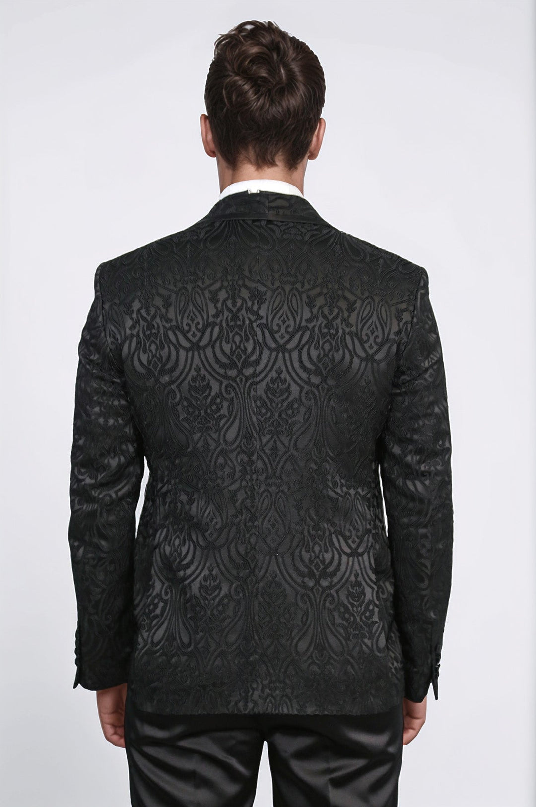 WSS Damask Patterned Shawl Collar Black Tuxedo  - Călăraşi