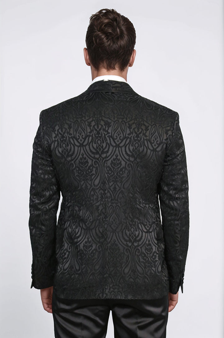 WSS Damask Patterned Shawl Collar Black Tuxedo  - Călăraşi
